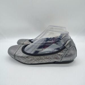 Vionic Women's Leather Ballet Flat Orthaheel Comfortable Pewter Size 7